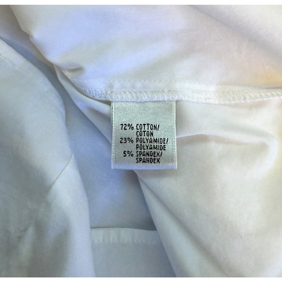 Lafayette 148 Button Up Shirt Womens Size 10 White Cotton Stretch Minimalist - Picture 5 of 8
